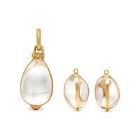 MAZ, COLLECTION OF ROCK CRYSTAL, GLASS, DIAMOND, AND GOLD PENDANTS