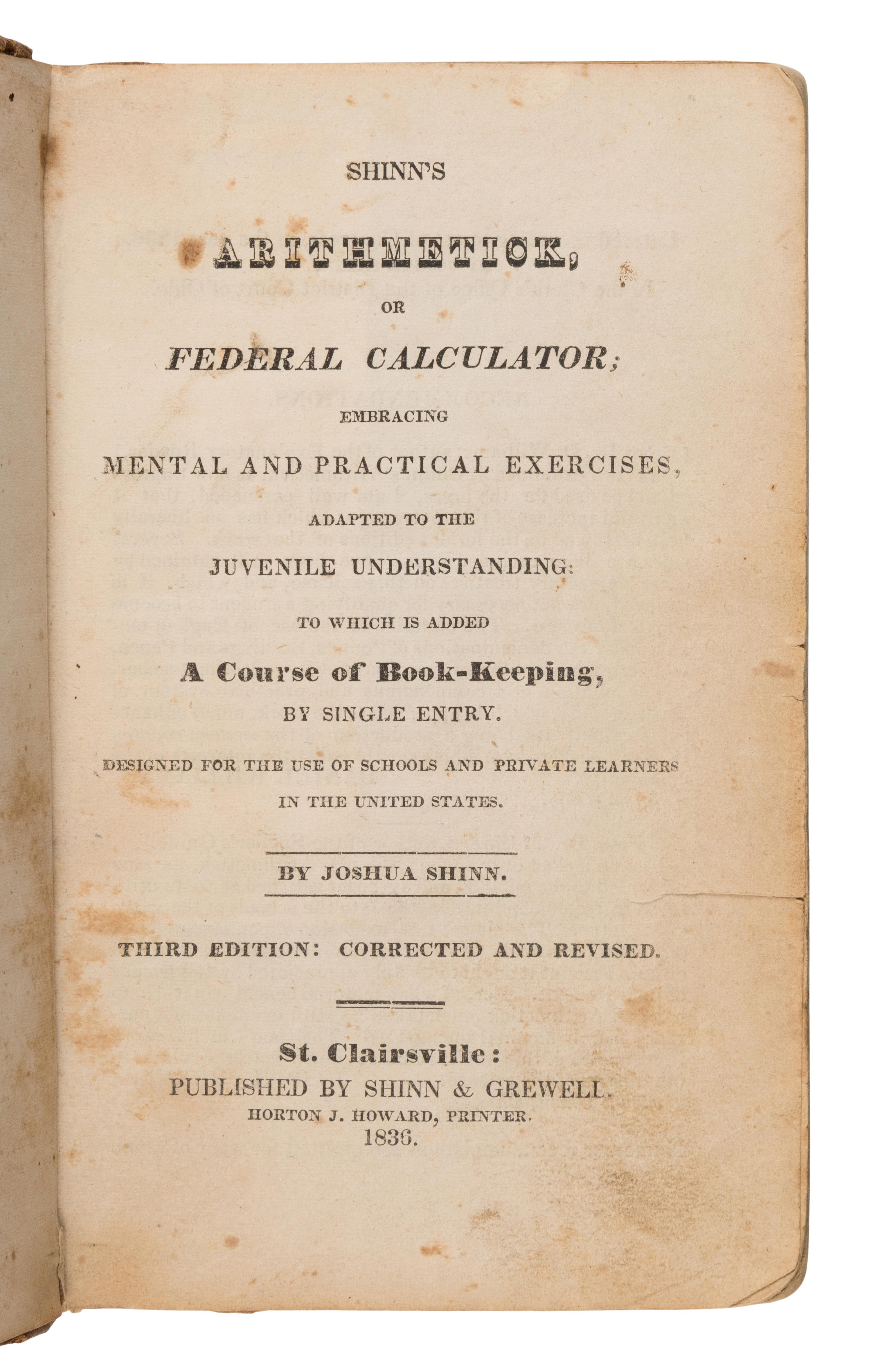 [Ohio Valley]. A group of 6 early frontier spelling and school books, comprising: