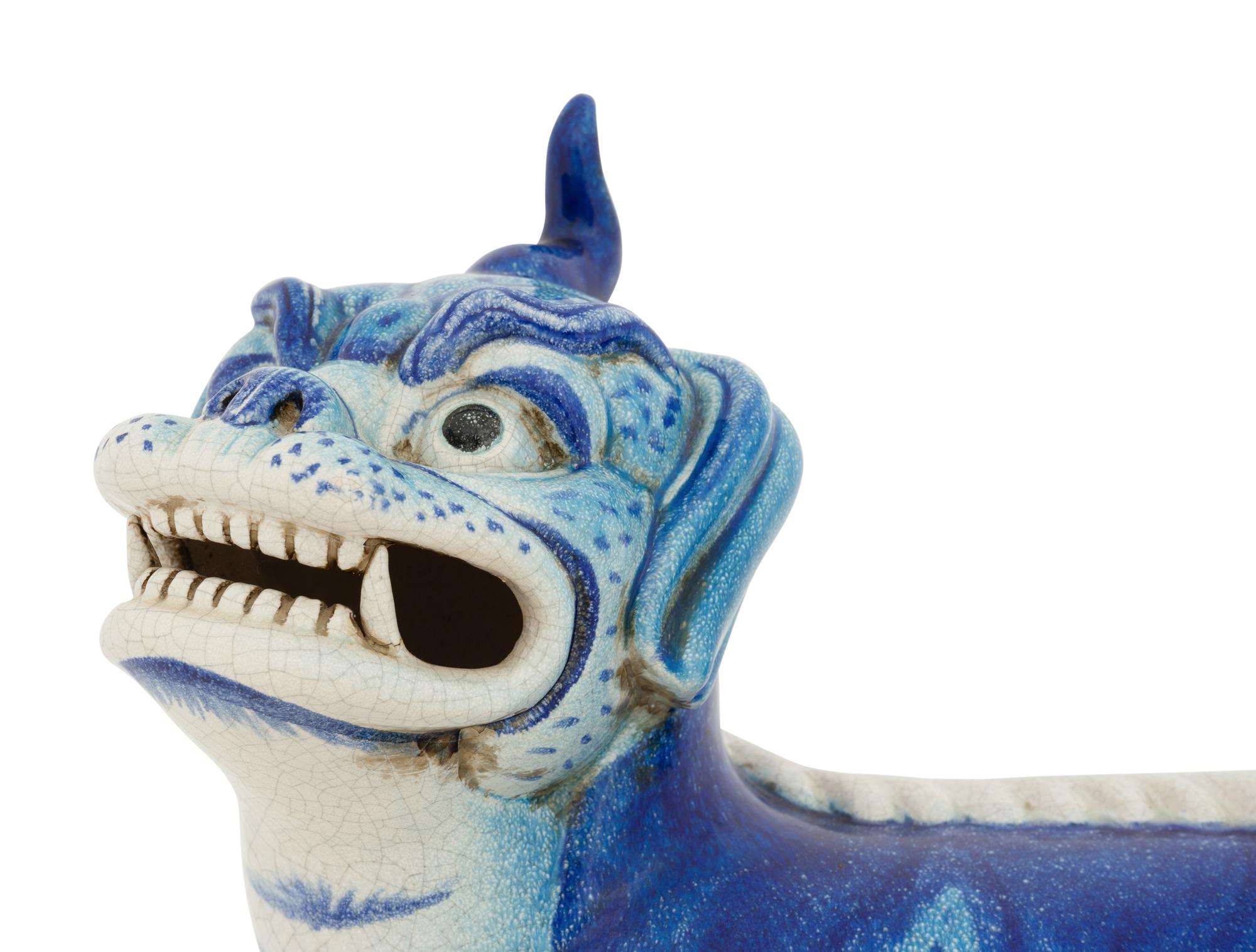 A Glazed Earthenware Guardian Lion