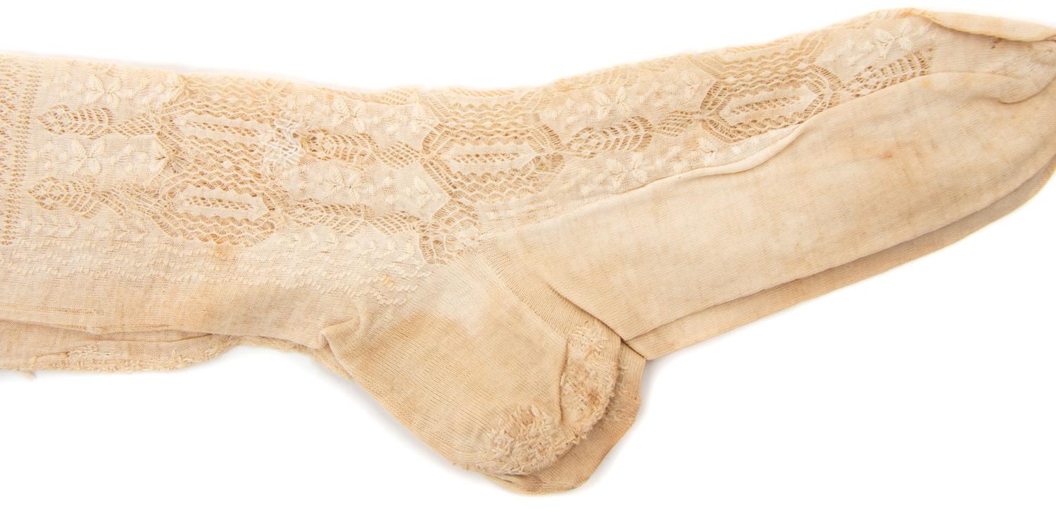Collection of Twenty One Silk and Cotton Stockings, 19th and Early 20th Century