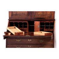 A George III Carved and Paneled Mahogany Secretary Bookcase