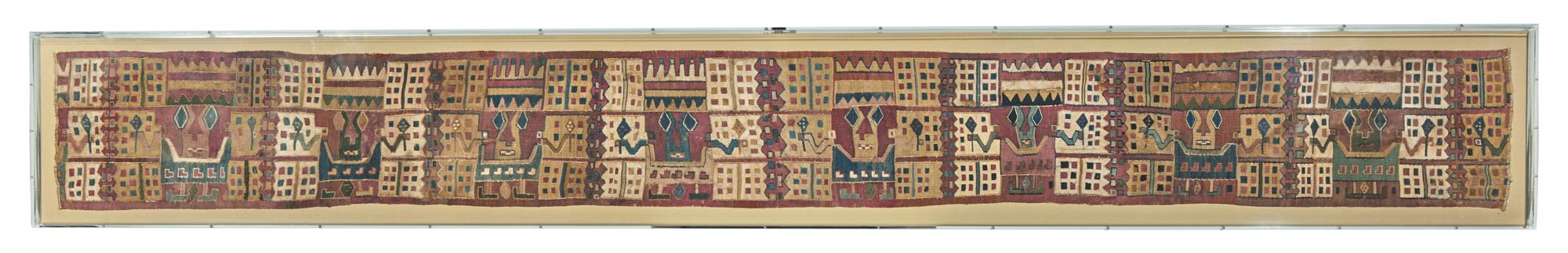 A Huari Mantle Border with Standing Figures