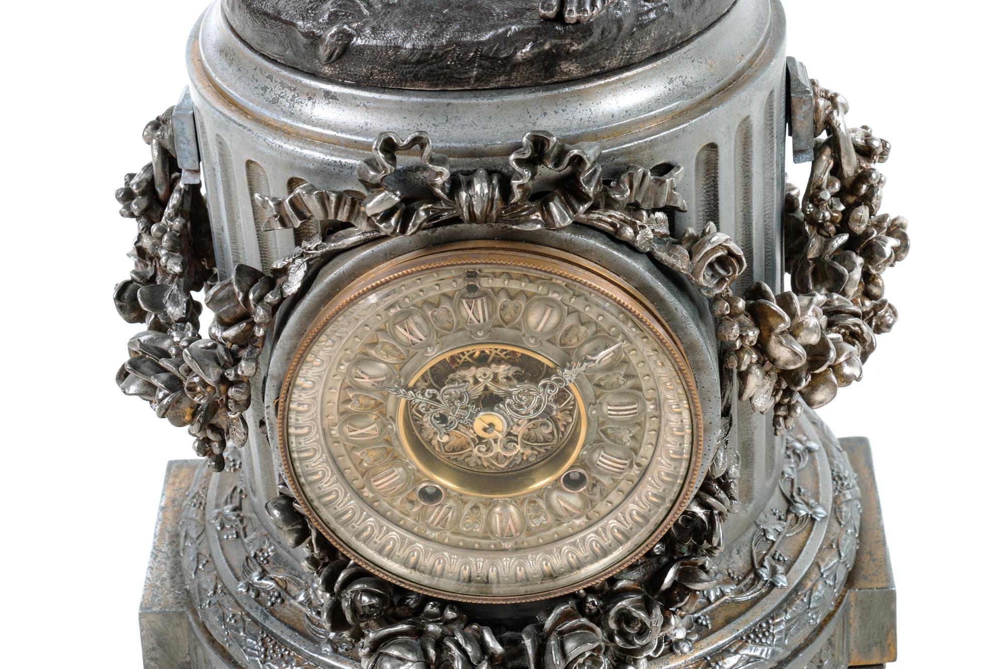 An Ansonia Florida & Gaity Figural Mantel Clock