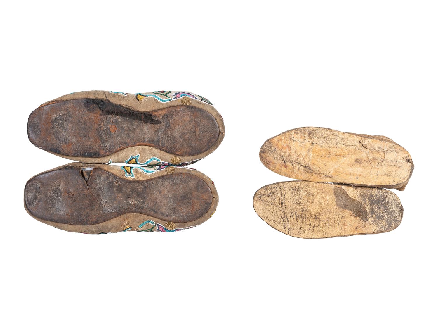 Apsáalooke and Prairie Beaded Hide Moccasins