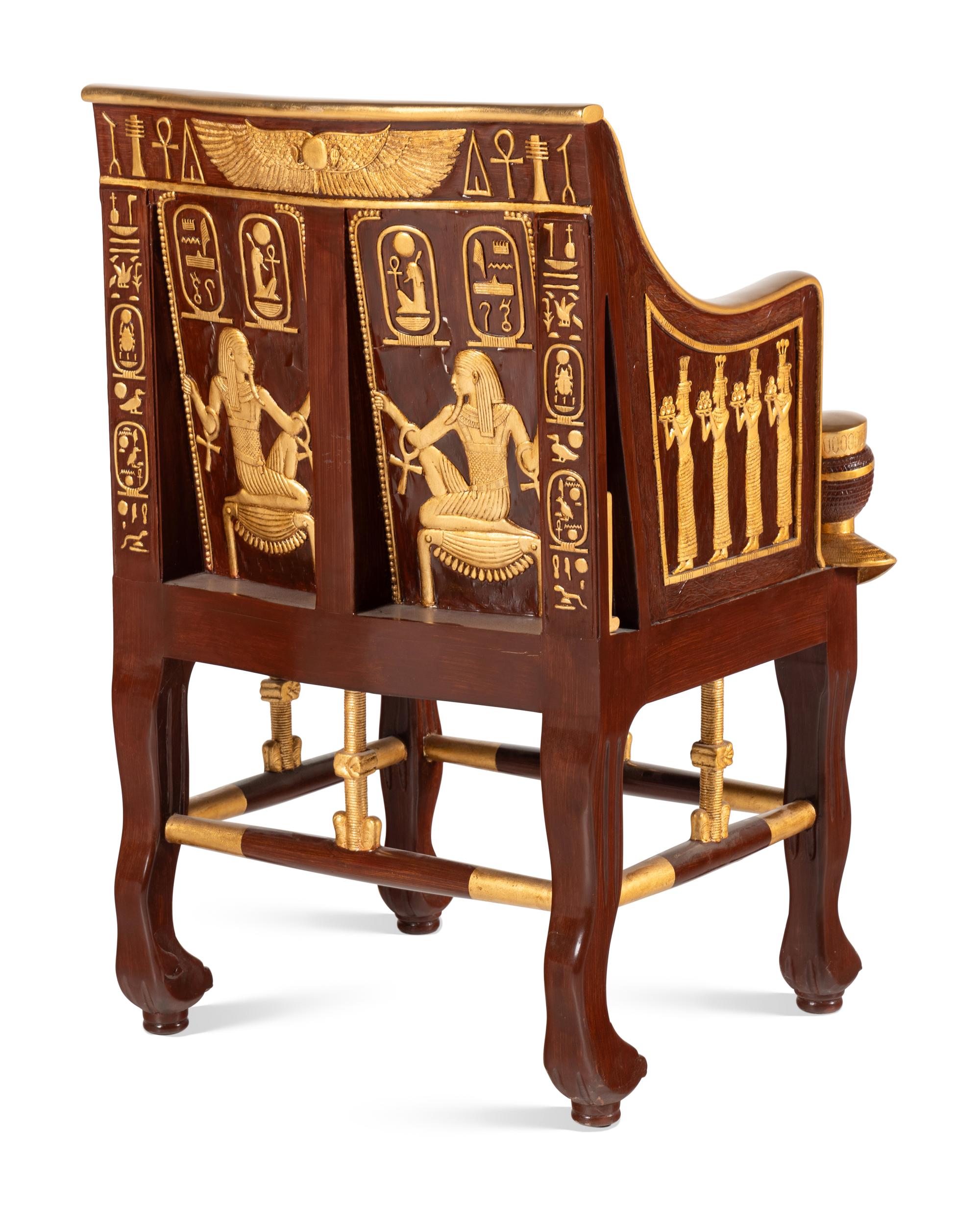 An Egyptian Revival Throne Chair