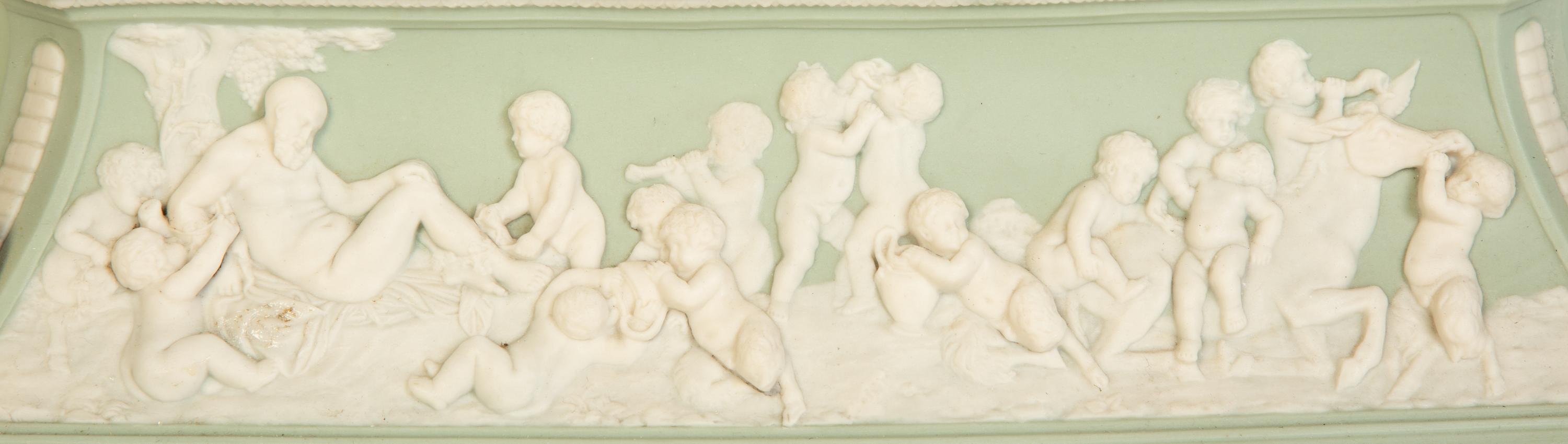 A Celadon Green and White Jasperware Jardinière