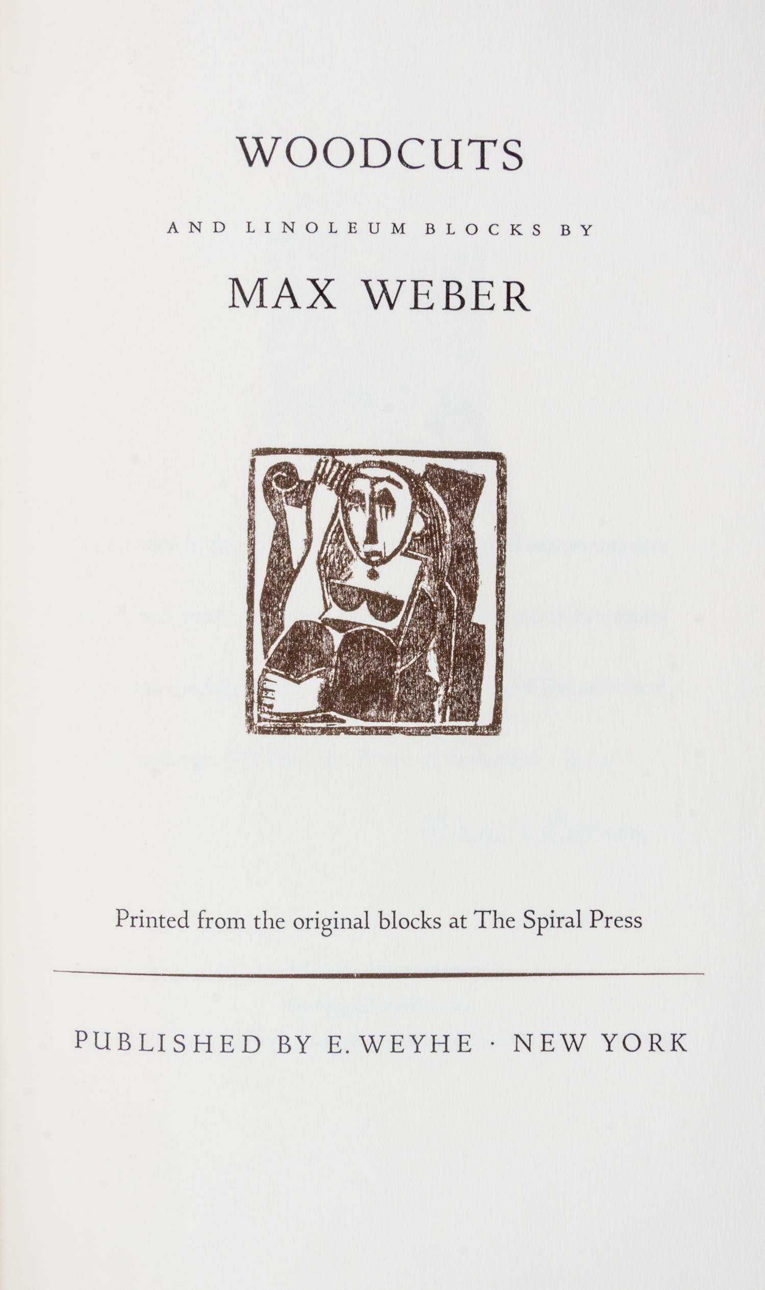 WEBER, MAX. Woodcuts and Linoleum Blocks. NY, 1956. Limited, signed.