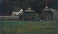 John Francis Murphy, (American, 1853-1921), Hay Barracks, 1877