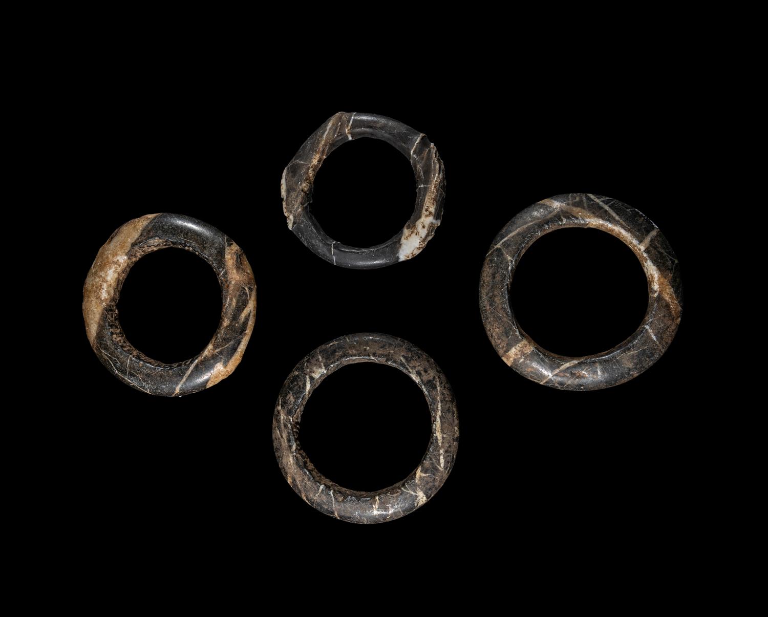 Four West African Hombori Marble War Bracelets