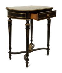 A Napoleon III Pewter and Brass Inlaid Ebonized Dressing Table — CIRCA 1870