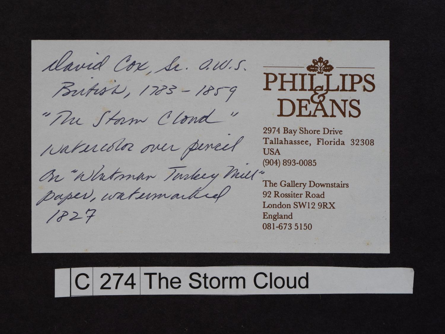 The Storm Cloud , 1827
