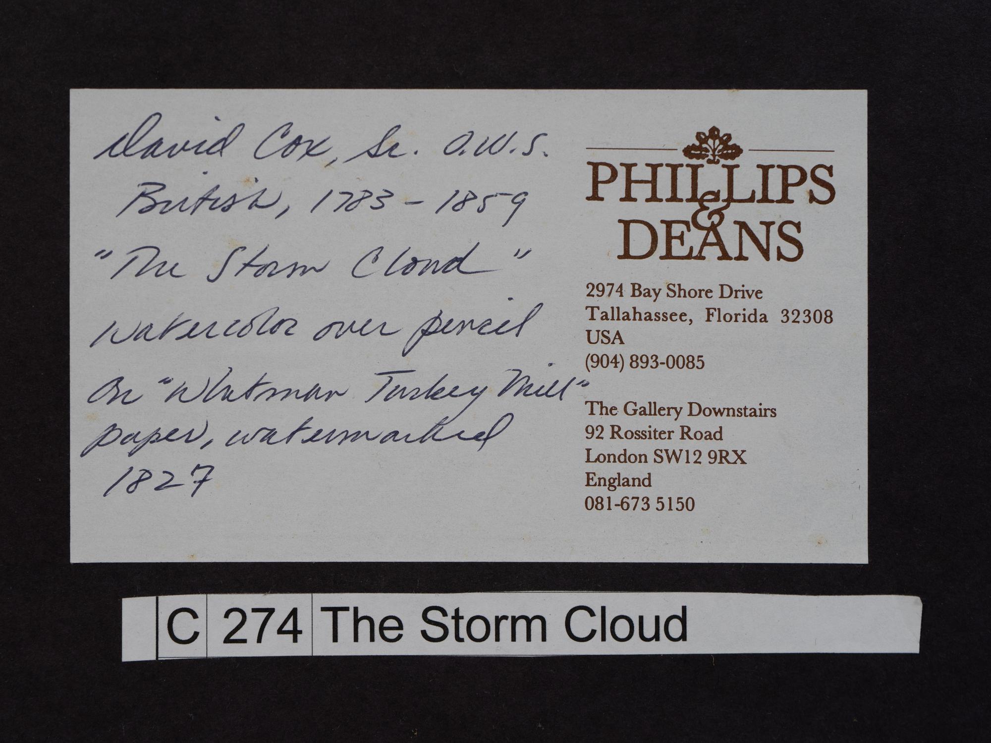 The Storm Cloud , 1827