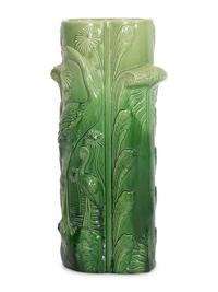 An English Majolica Flamingo Umbrella Stand