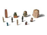Eleven Egyptian Faience and Terracotta Sekhmet Amulets and Figures
