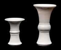 Two Chinese Miniature Blanc de Chine Gu Vases