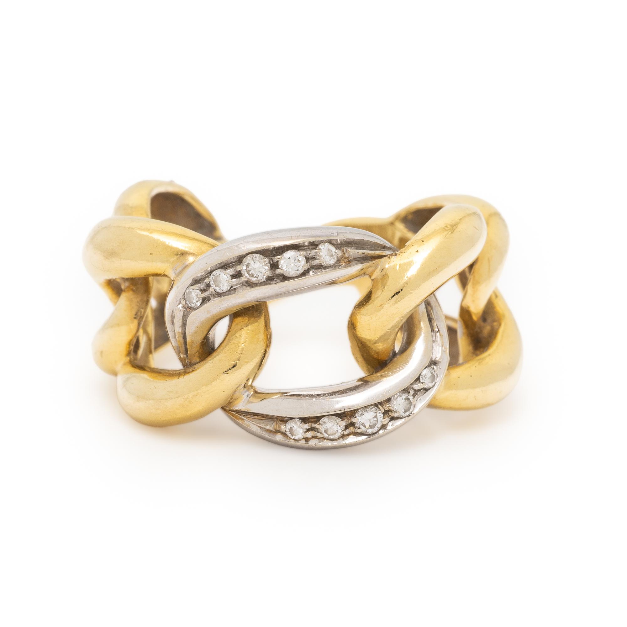 Bicolor Gold and Diamond Ring