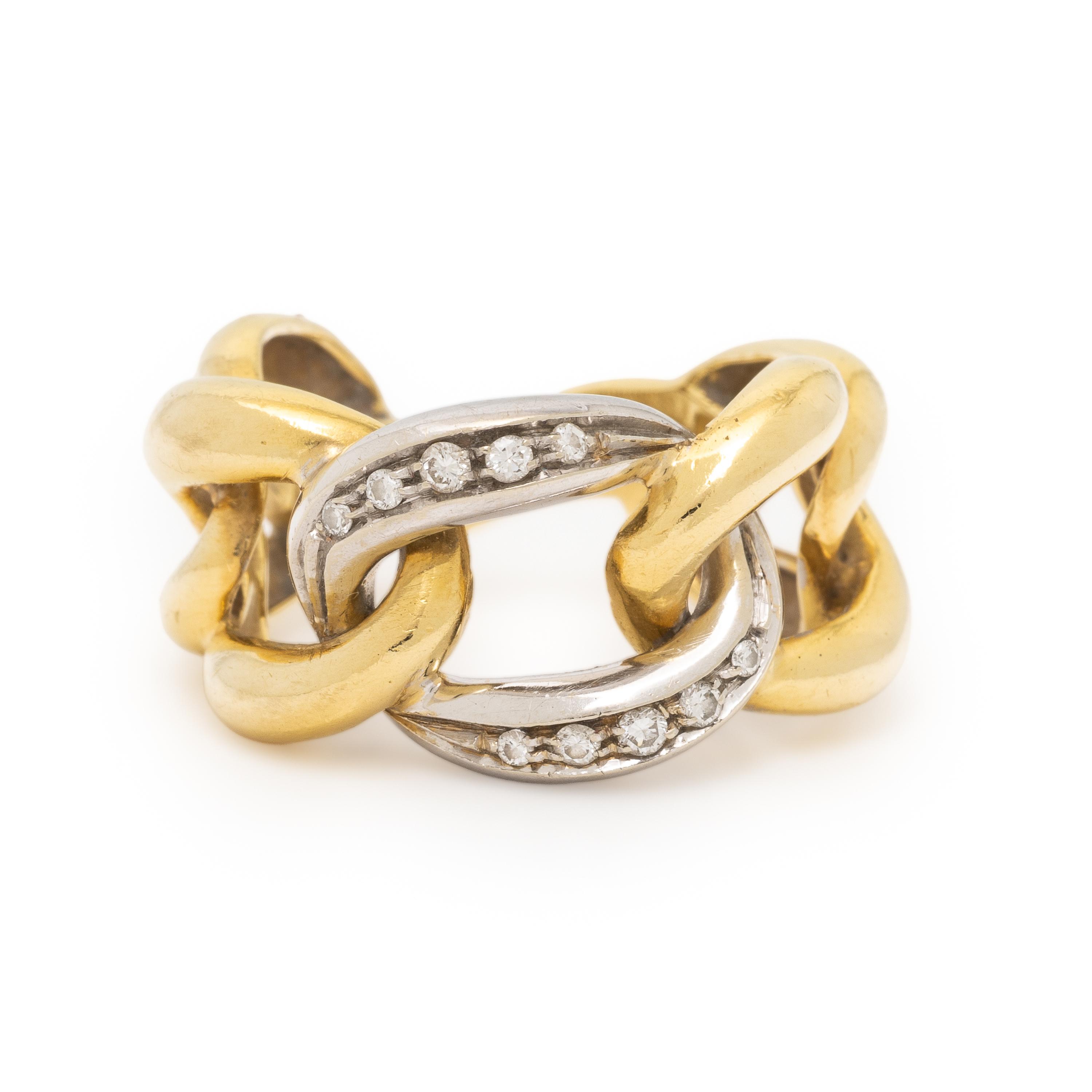 Bicolor Gold and Diamond Ring