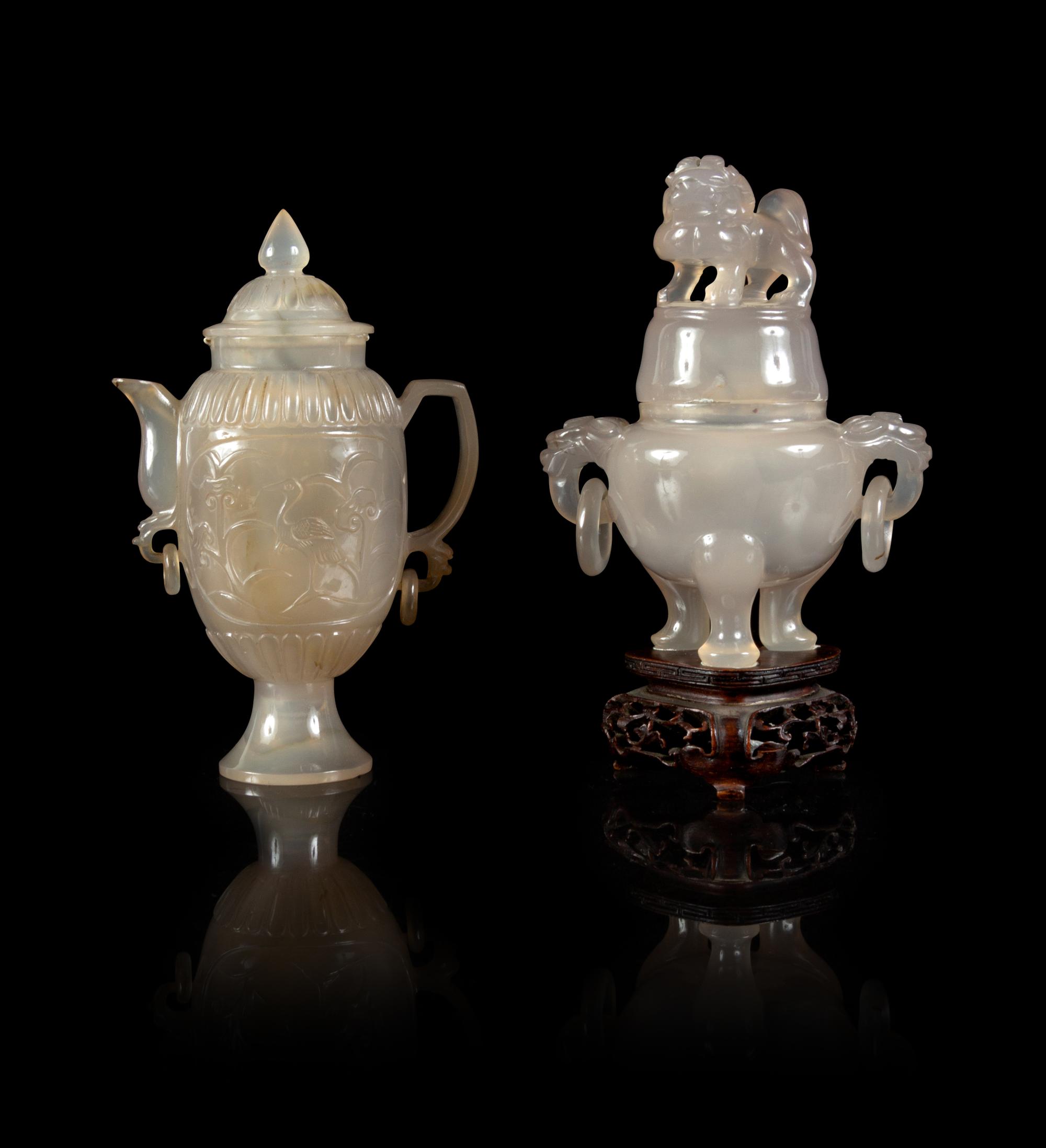Two Carved Agate Articles