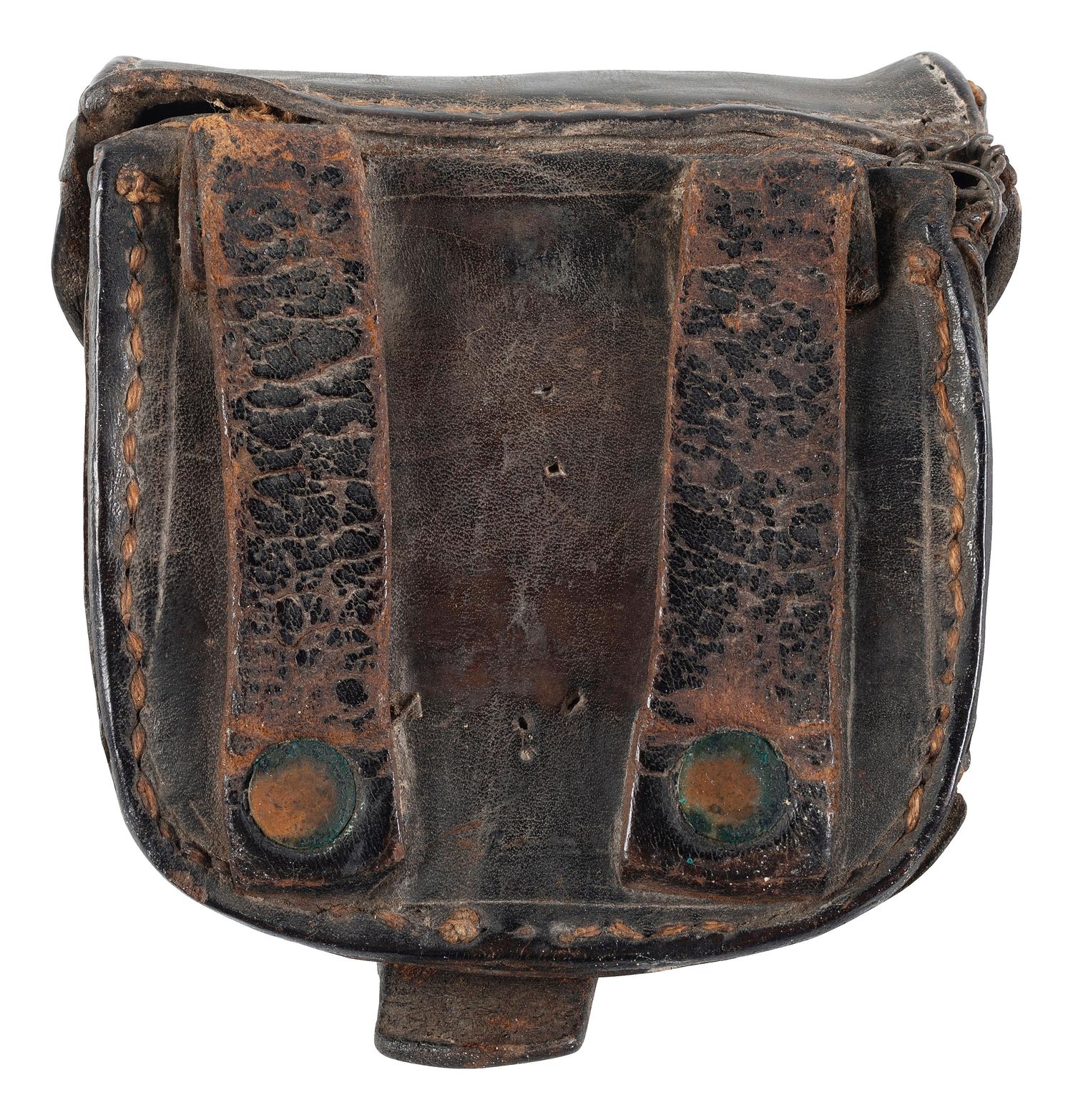 [CIVIL WAR]. Percussion cap pouch, possibly Confederate.