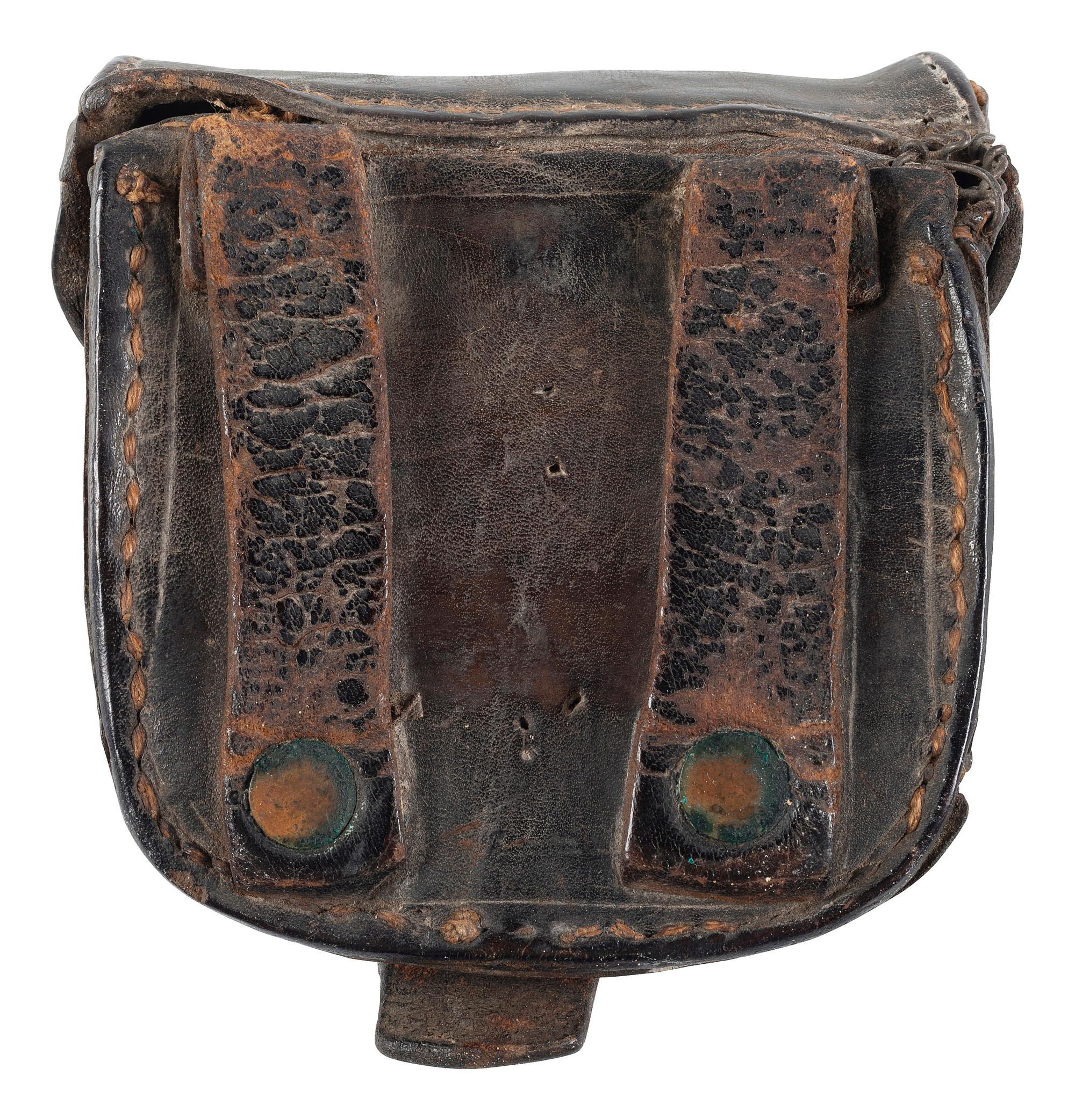 [CIVIL WAR]. Percussion cap pouch, possibly Confederate.