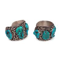 Navajo Silver and Turquoise Cuff Bracelets