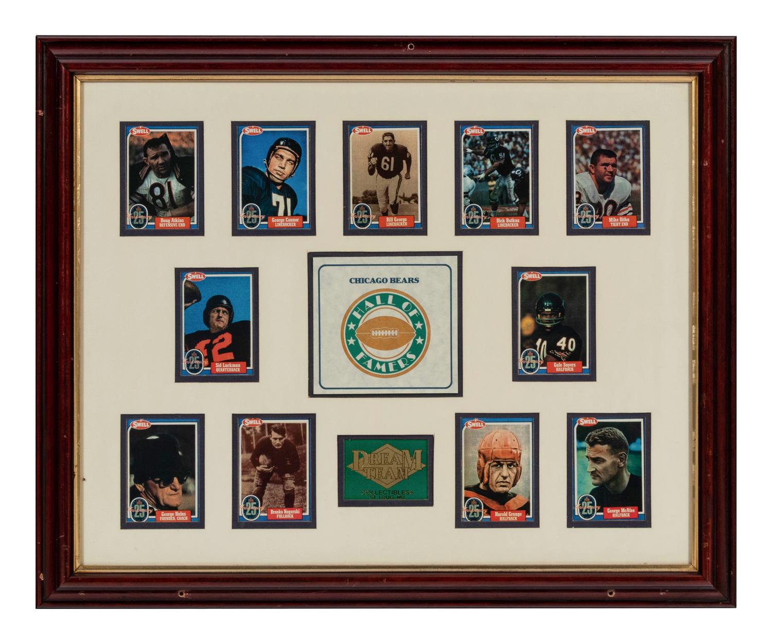A Group of Nine Early Years of the Chicago Bears Photographs Formerly Displayed at Mike Ditka’s Restaurant.