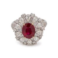 BURMESE RUBY AND DIAMOND RING