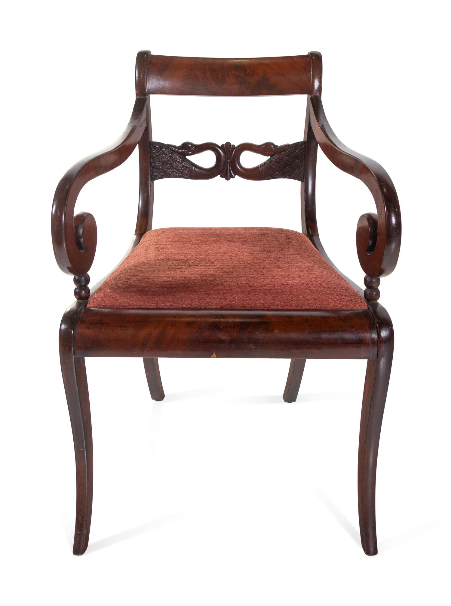 A Set of Eight Regency Style Mahogany Dining Chairs