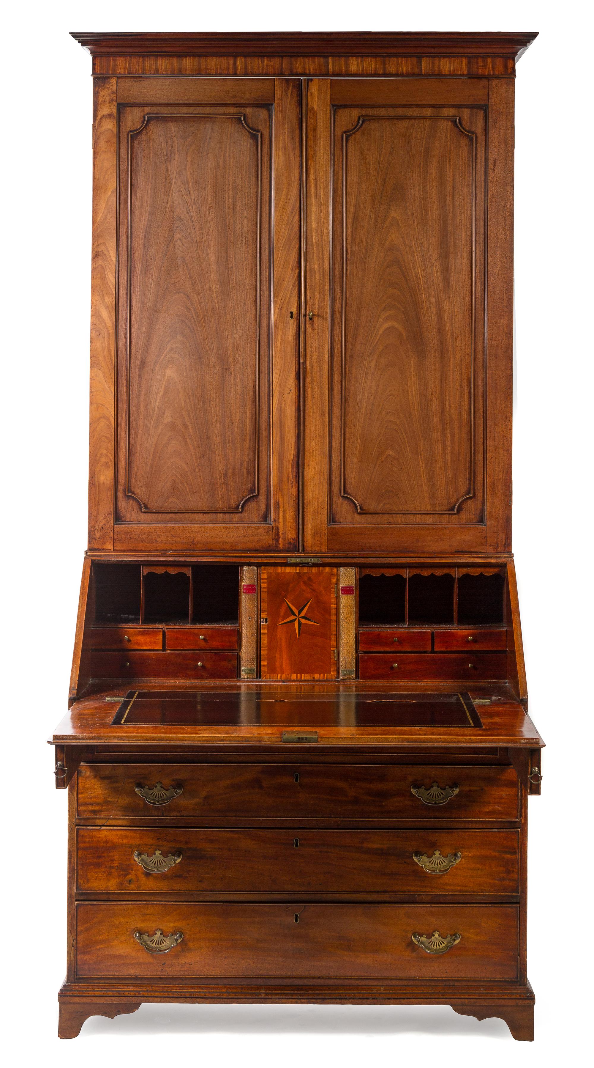 An American Mahogany Secretary Bookcase Height 96 x width 43 x depth 23 inches (closed). — LIKELY LATE 18TH CENTURY