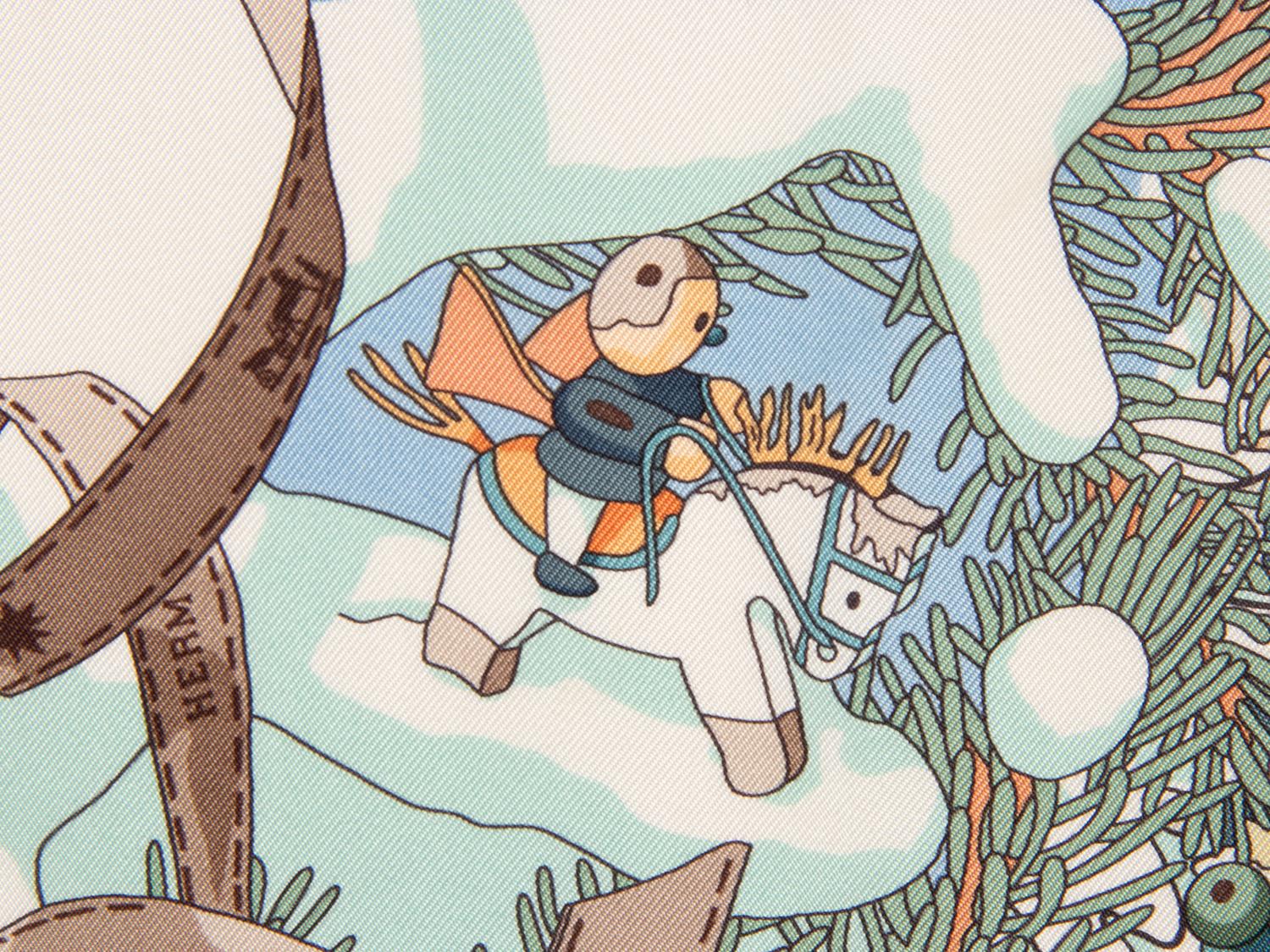 Hermès, Three Silk Scarves, Two Winter-Themed