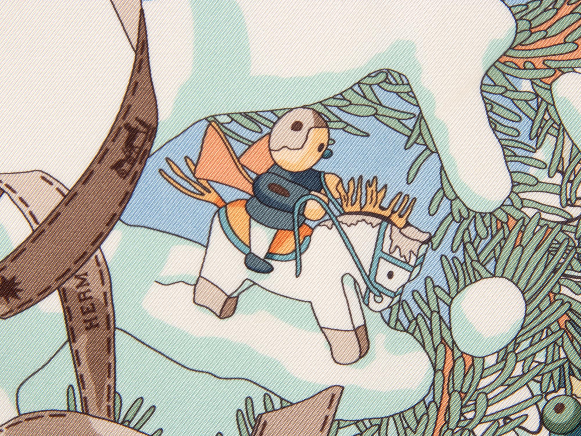 Hermès, Three Silk Scarves, Two Winter-Themed