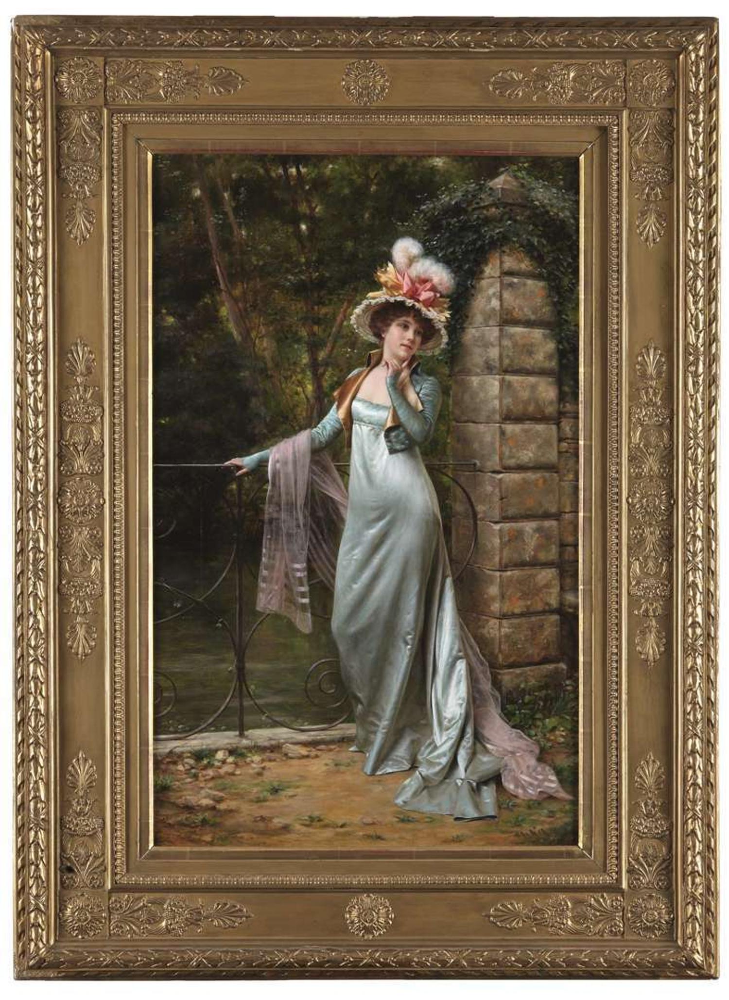 FRÉDÉRIC SOULACROIX (FRENCH 1858–1933) FEMME ACCOUDÉE À LA RAMBARDE
