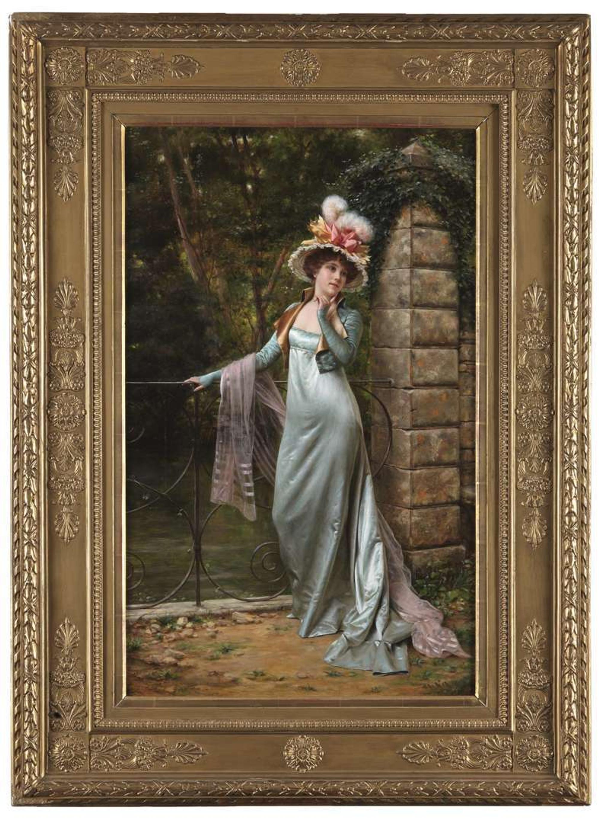 FRÉDÉRIC SOULACROIX (FRENCH 1858–1933) FEMME ACCOUDÉE À LA RAMBARDE