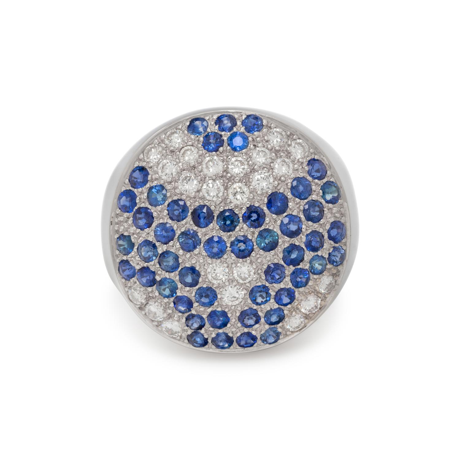 DIAMOND AND SAPPHIRE RING