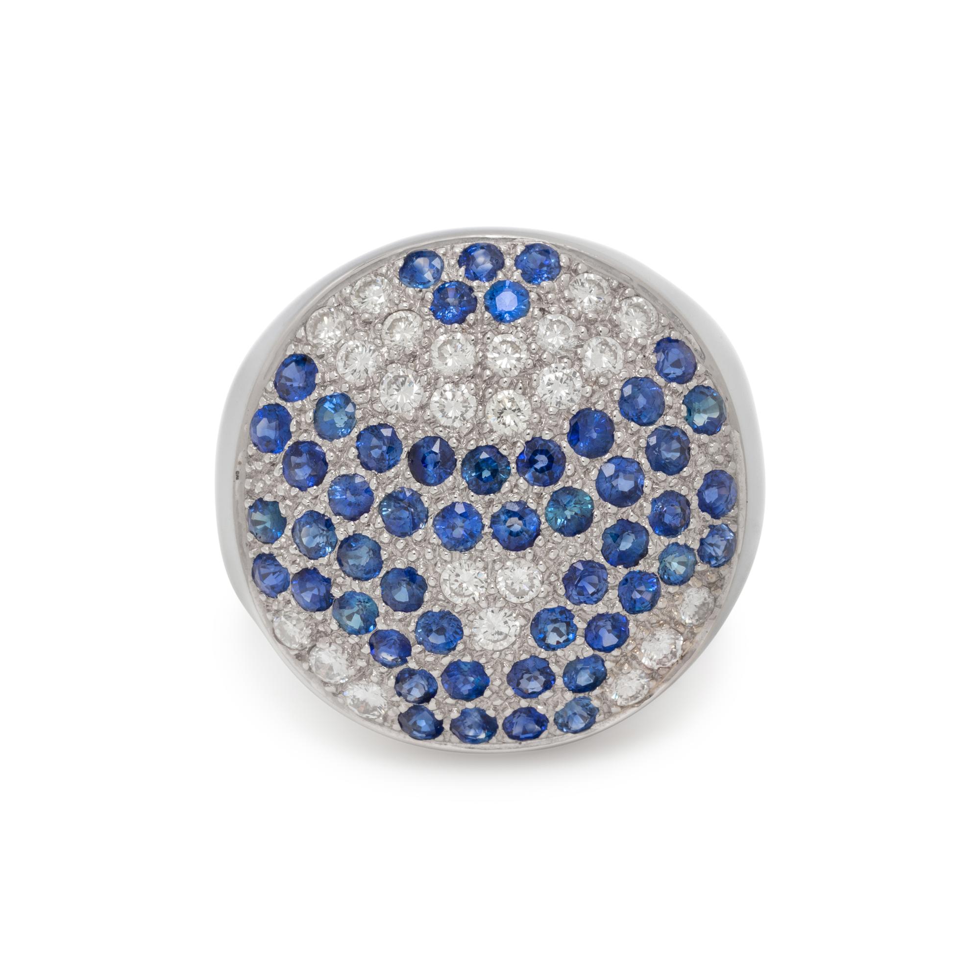 DIAMOND AND SAPPHIRE RING
