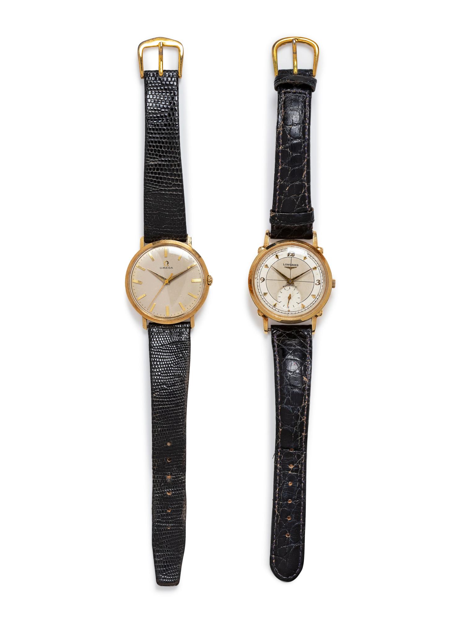 A Collection of 14 Karat Yellow Gold Wristwatches,