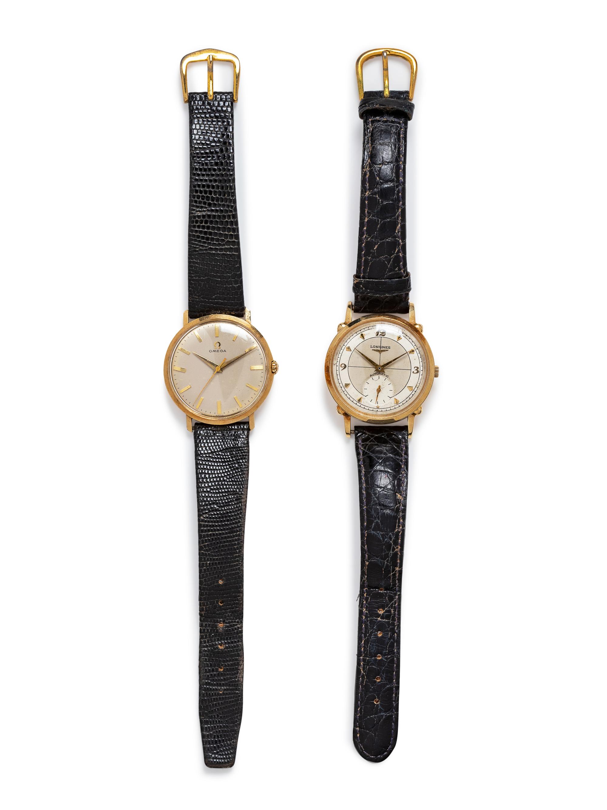 A Collection of 14 Karat Yellow Gold Wristwatches,