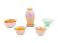 A Group of Iridescent Glass Articles