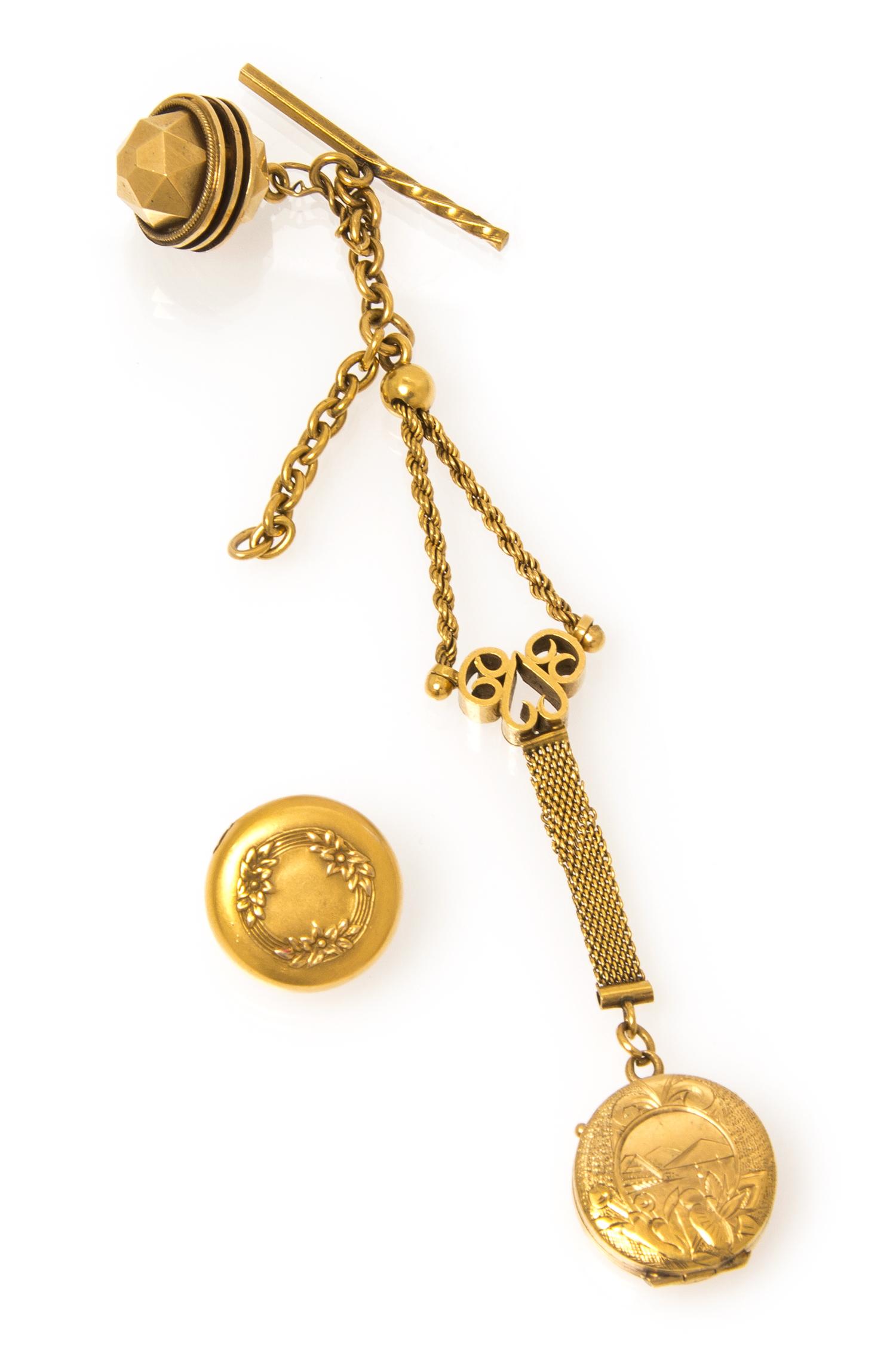 A Collection of Antique Yellow Gold and Gold Tone Jewelry, 13.00 dwts.