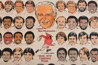 A 1979 Amadeee Wohlschlaeger Original St. Louis Cardinals Team Signed Autograph Artwork from The Collection of Hall of Fame Oklahoma Football Coach Bud Wilkinson