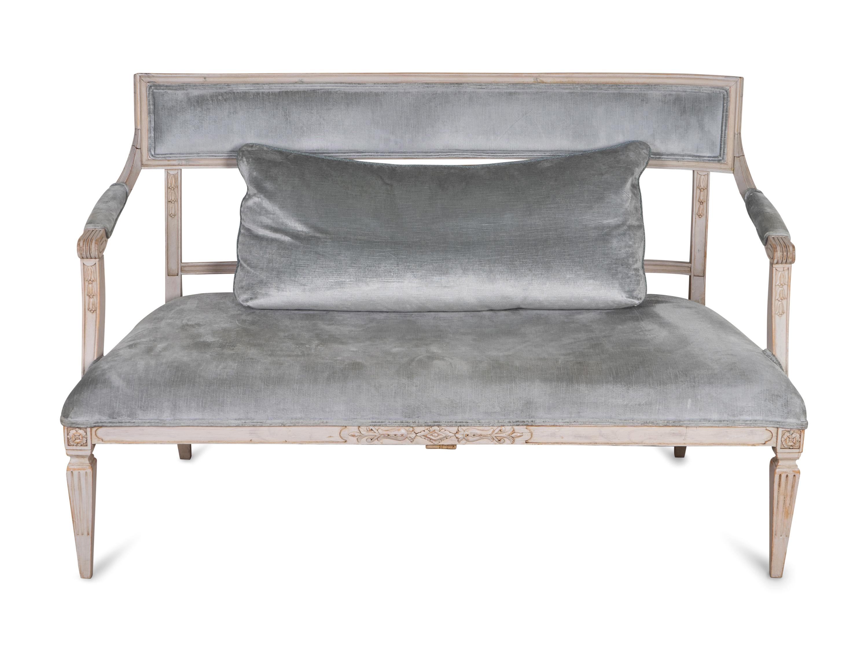 A Swedish Neoclassical Style Painted Settee — EARLY 20TH CENTURY