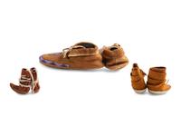 Plains Beaded Moccasins AND Pueblo Doll Moccasins, PLUS