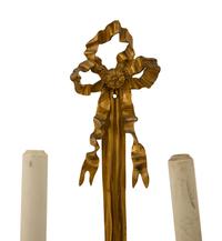 A Pair of Louis XVI Style Gilt Bronze Two-Light Sconces