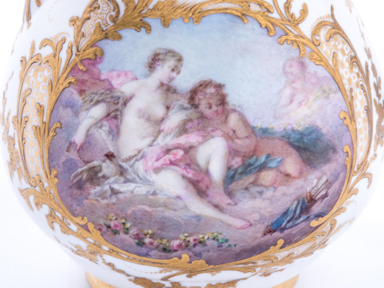 A Sèvres Painted and Parcel Gilt Porcelain Creamer