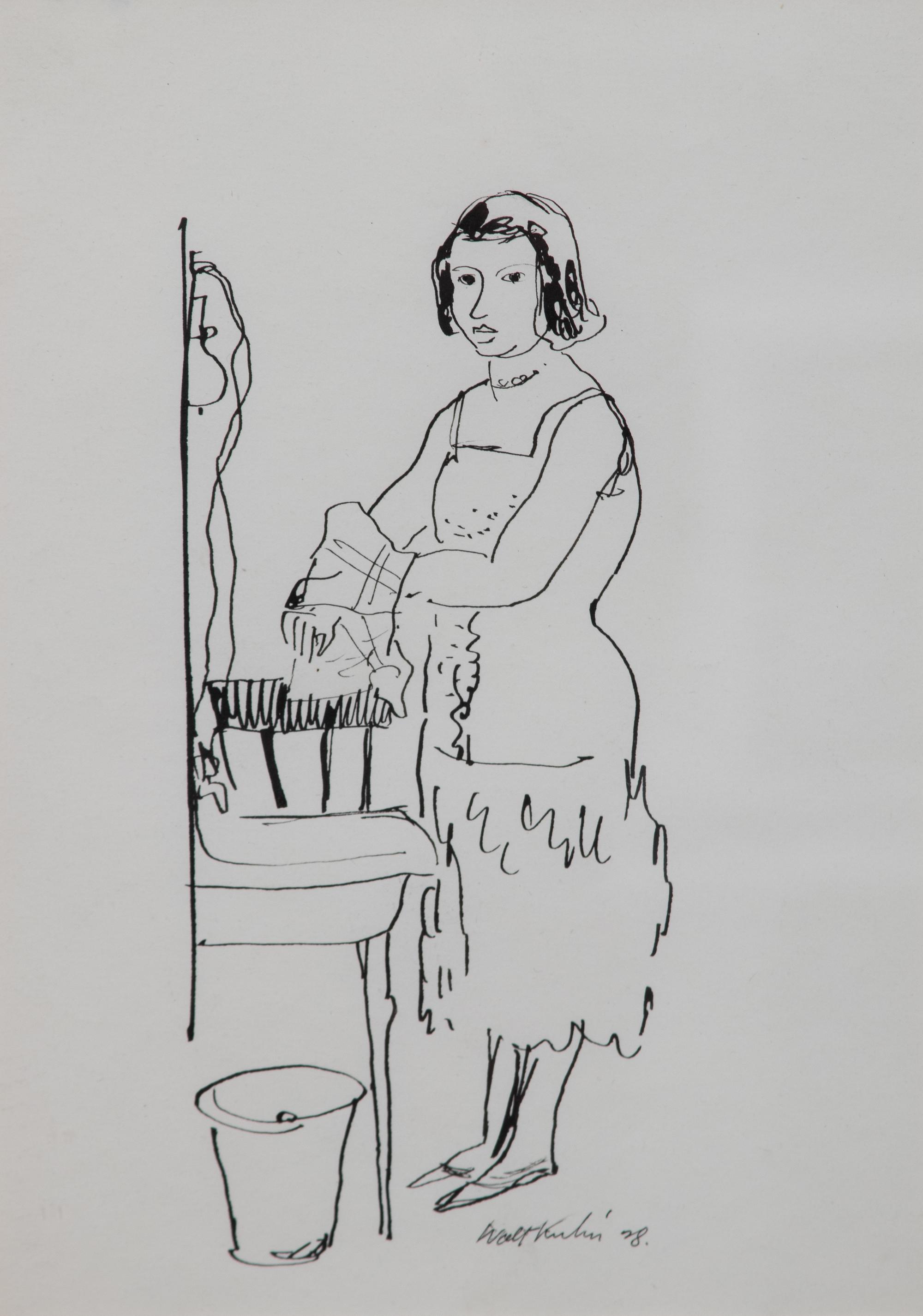 Walt Francis Kuhn, (American, 1877-1949) — Woman Washing, 1928