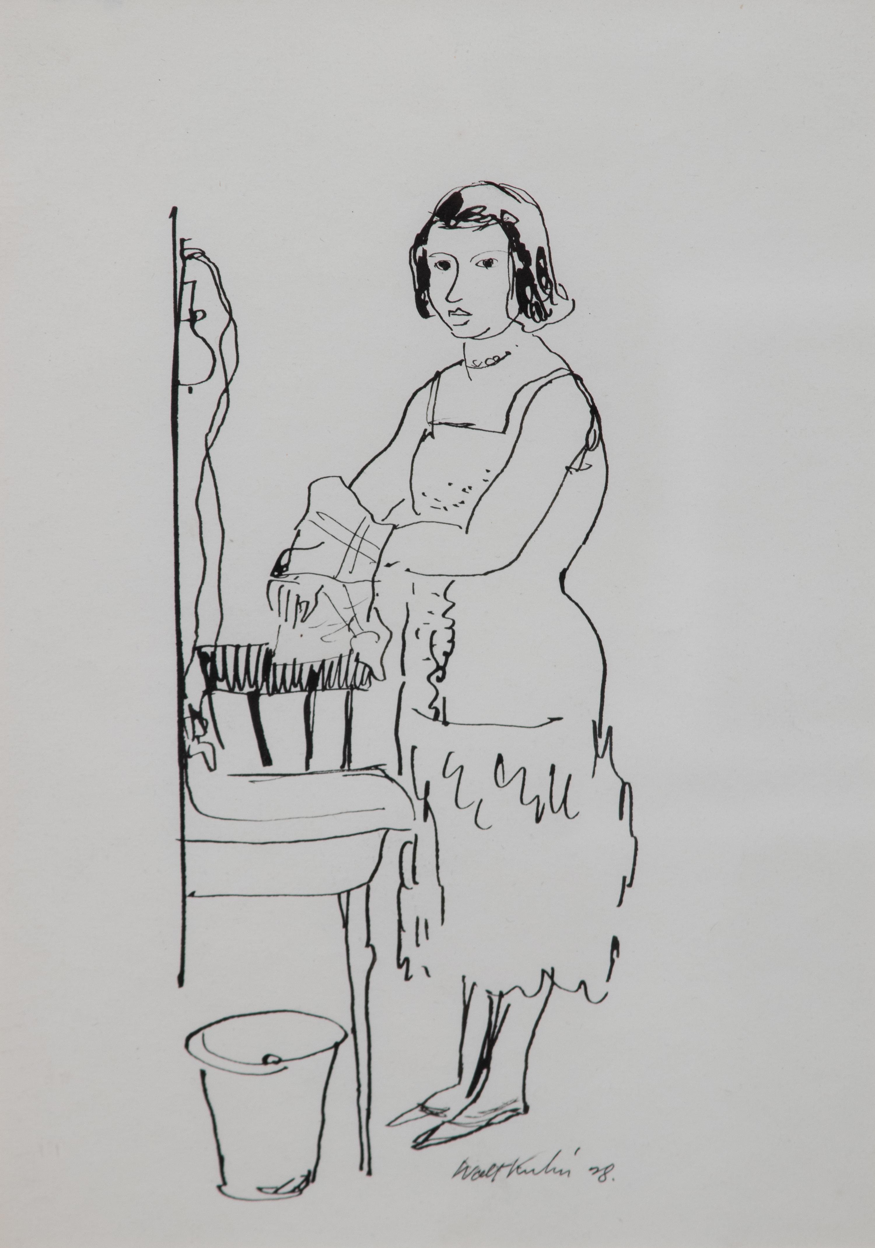 Walt Francis Kuhn, (American, 1877-1949) — Woman Washing, 1928
