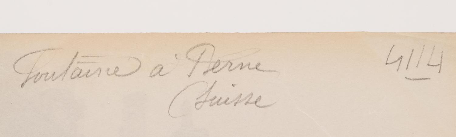A group of three photographs depicting Swiss scenes ( [Lausanne, Suisse]; Fontaine a Berne (Suisse); Fontaine de Lausanne (Suisse) )
