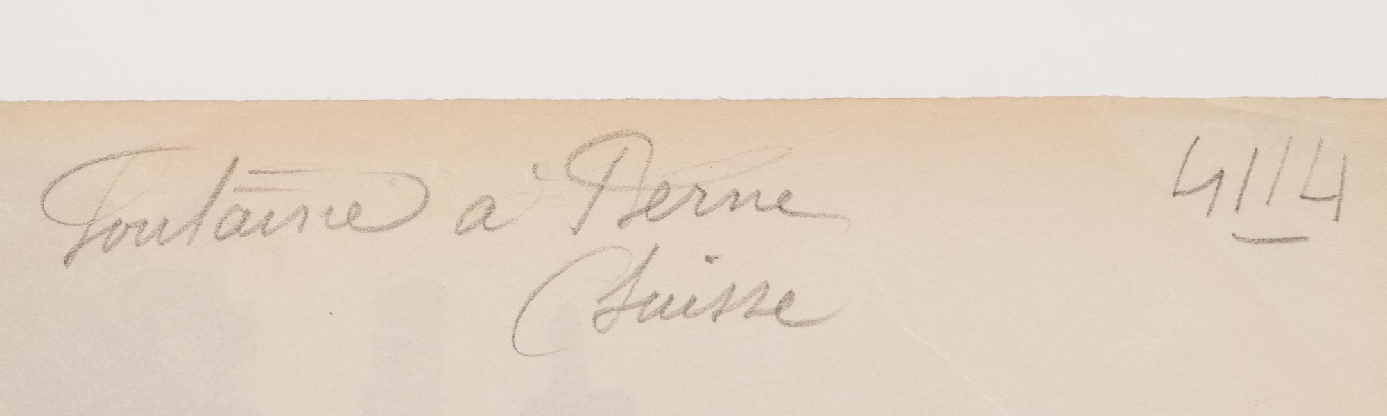 A group of three photographs depicting Swiss scenes ( [Lausanne, Suisse]; Fontaine a Berne (Suisse); Fontaine de Lausanne (Suisse) )