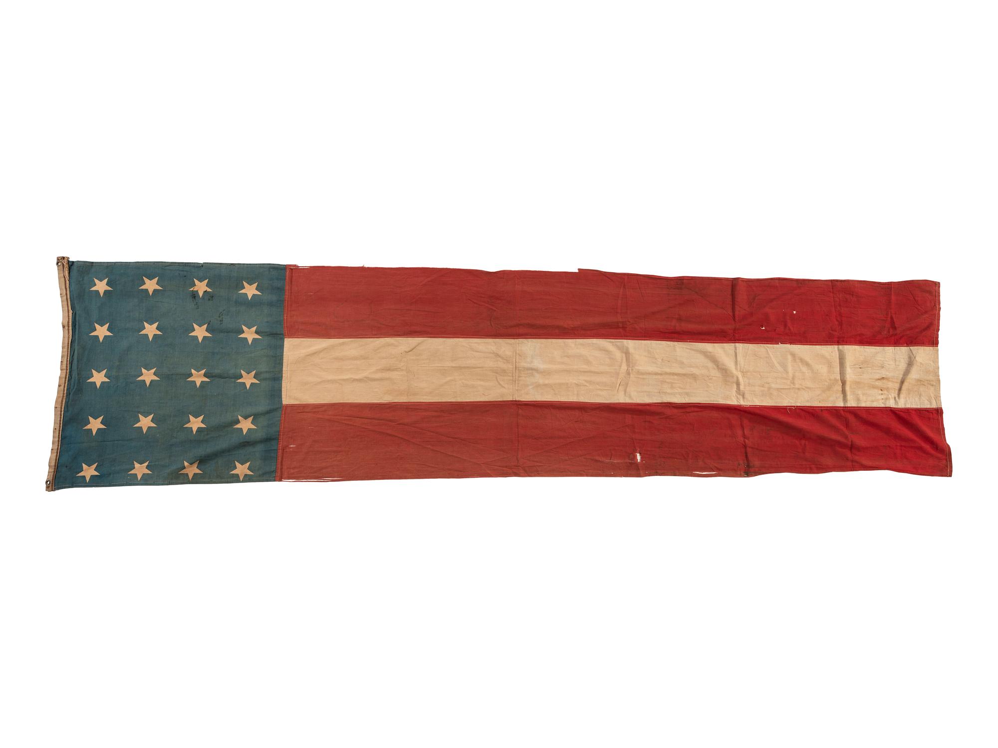 [FLAGS]. 20-star American flag/banner. Ca 1876 or later.