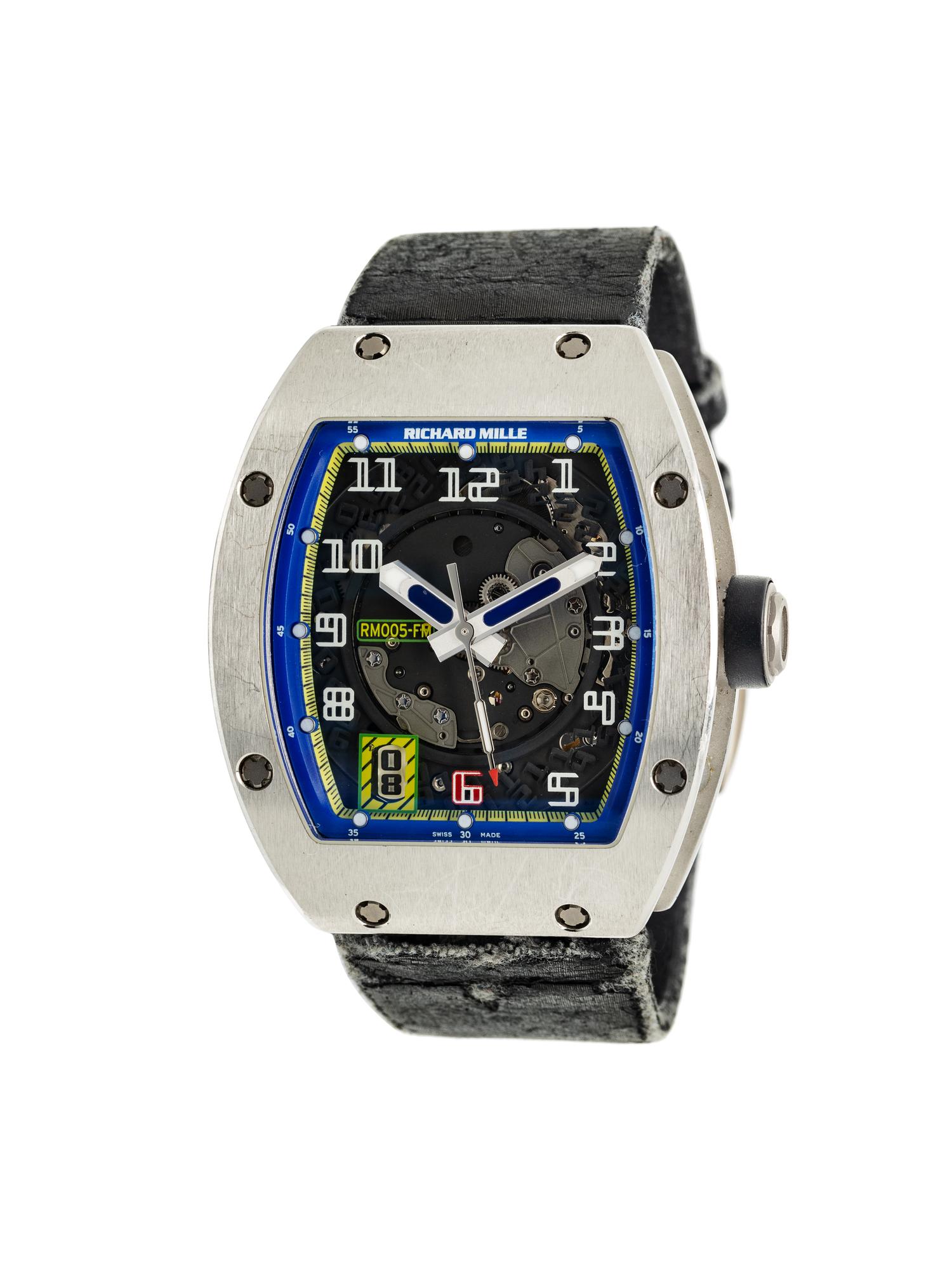 A RARE RICHARD MILLE REF. RM005 PLATINUM LIMITED EDITION 'FELIPE MASSA' WRISTWATCH